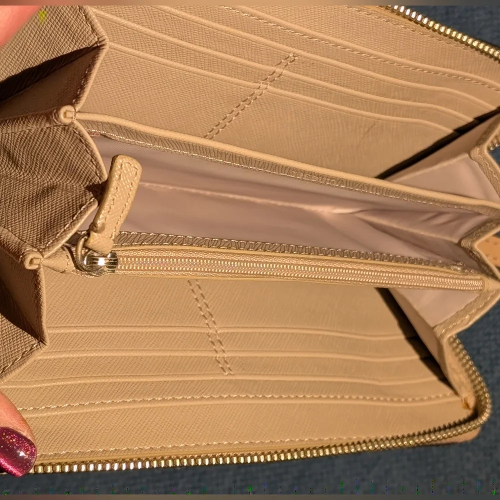 Tan Embossed Women's Wallet - Picture 6 of 10